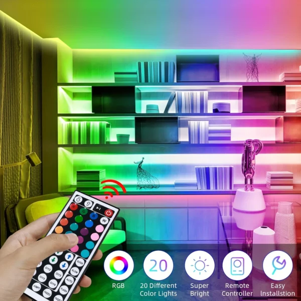 USB 1-40M LED Strip Lights Tape Bluetooth RGBAPP Control Color Changing Flexible Tape Diode Ribbon TV BackLight Bedroom Decorate - Image 4