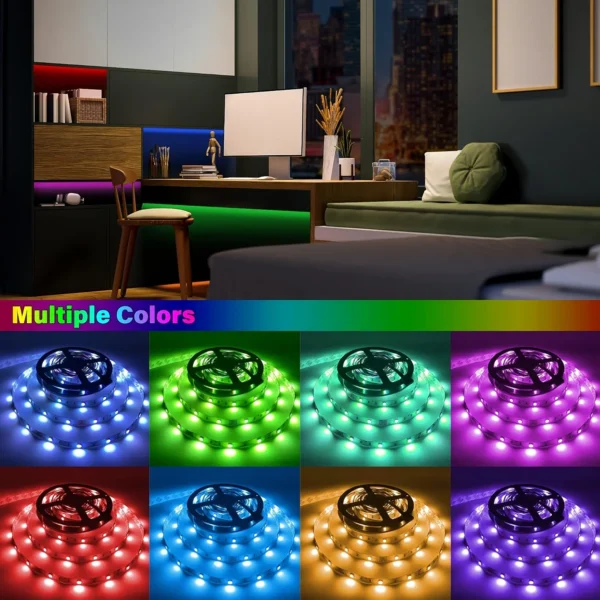 USB 1-40M LED Strip Lights Tape Bluetooth RGBAPP Control Color Changing Flexible Tape Diode Ribbon TV BackLight Bedroom Decorate - Image 2