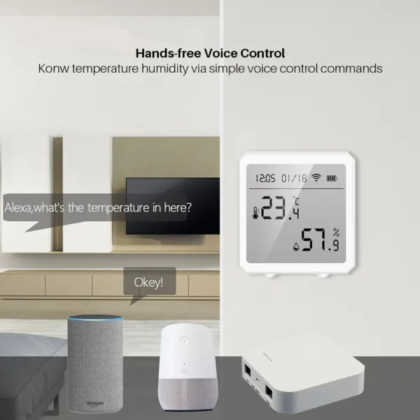 Tuya WIFI Temperature Humidity Sensor Indoor Hygrometer Thermometer Detector Smart Life Remote Control Support Alexa Google Home - Image 6