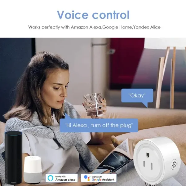 US Standard 10A/20A WiFi Smart Plug Outlet Tuya Remote Control Home Appliances Works With Alexa Google Home No Hub Require - Image 3