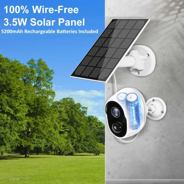 Tuya Smart Life 3MP 5200mAh Rechargeable Battery Solar Panel Outdoor WIFI 1080P Surveillance Security Siren Camera Alexa Google - Image 5