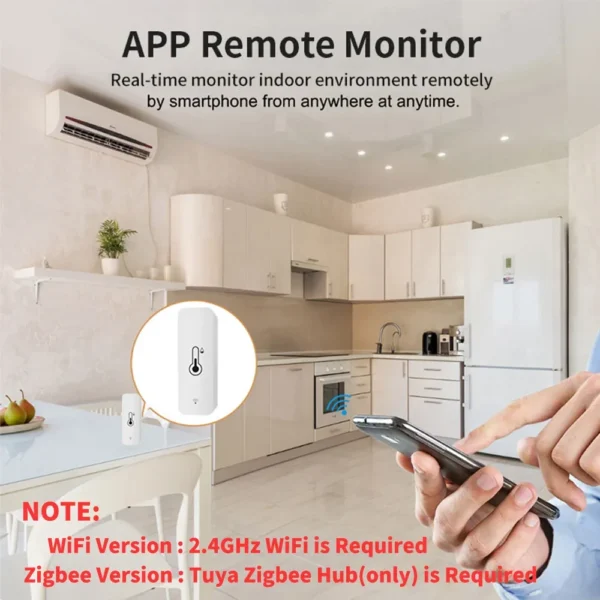 Tuya Zigbee WiFi Temperature And Humidity Sensor APP Remote Monitor For Smart Home var SmartLife WorkWith Alexa Google Assistant - Image 2