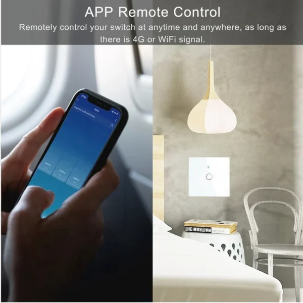 AXUS EU WiFi Smart Light Switches Touch Switch RF433 No Neutral Wire Smart Home Life Tuya App Control Support Alexa Google Home - Image 5