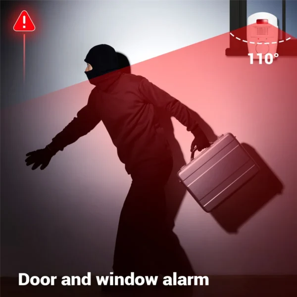 Infrared Motion Sensor Alarm - Burglar Alarm with 2 Remote Controls, Suitable for Home/Garages/Shops - Image 6