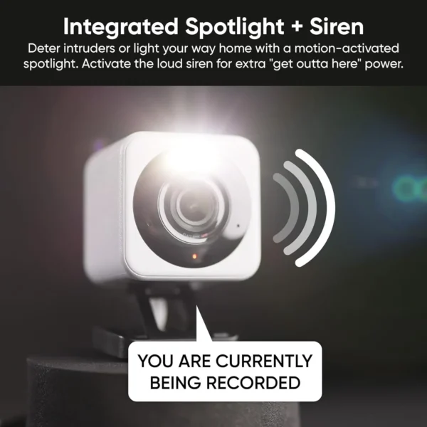 Wyze Cam v4, 2K Wi-Fi Smart Home Security Camera, Indoor/Outdoor Pet/Baby Monitor, Motion Activated Spotlight/Siren, 2-Way Audio - Image 3