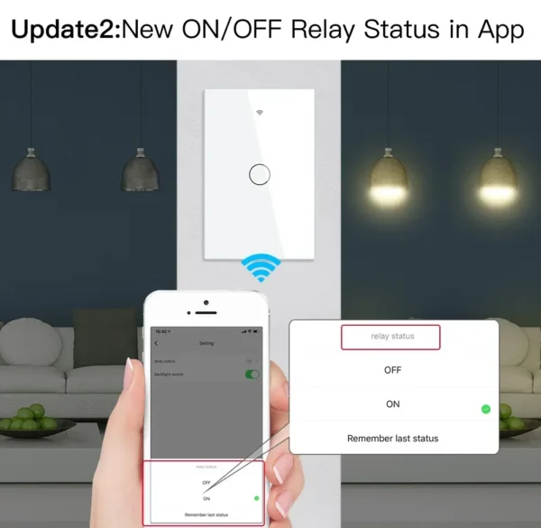 MOES WiFi Smart Light Switch RF433 No Neutral Wire Single Fire Smart Life Tuya App Control Works with Alexa Google Home 110/220V - Image 3