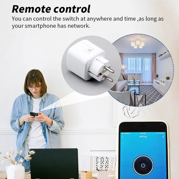 Tuay Smart Socket EU16A/20A Wifi Smart Plug With Power Monitoring Smart Life APP Remote Control Support Google Assistant Alexa - Image 5