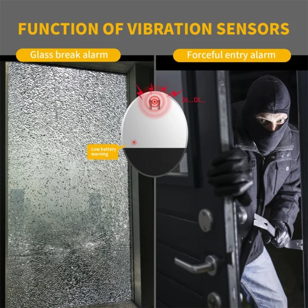 Vibration Door Window Alarm Door Window Vibration Detector Household Hotel High Decibel Sensing Alarm Anti-theft Alarm