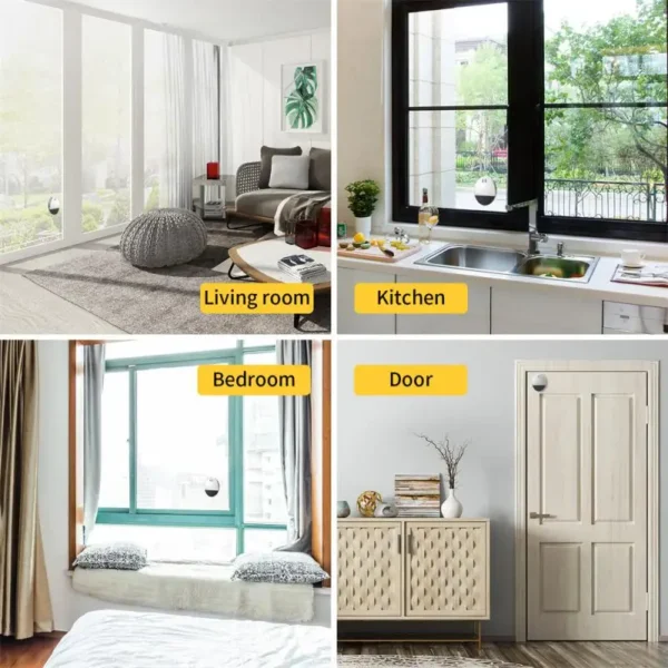 Wireless Window Door Vibration Sensor 130dB Glass Break Vibration Burglar Sensor Alarm Home Safety Alarm Detector System - Image 3