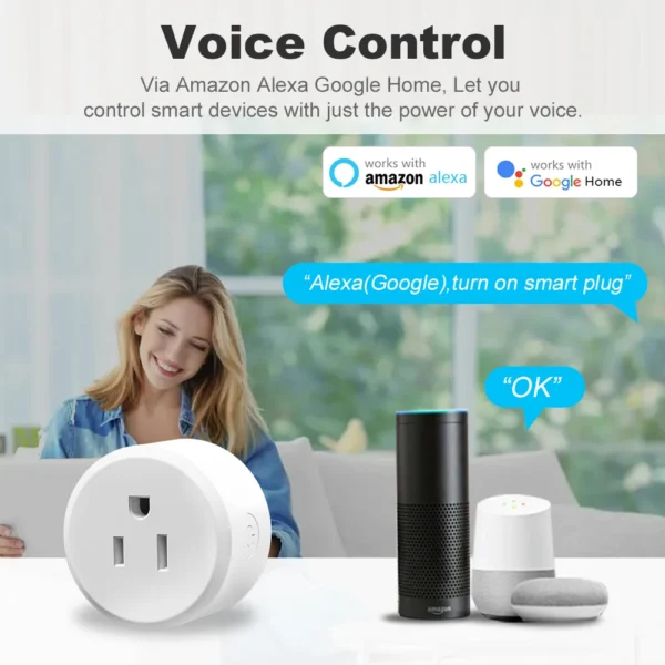 Tuya Wifi US Socket Smart Plug 10A Mobile Phone Remote Voice Control Timing Switch Google Assistant Alexa Voice Control - Image 2