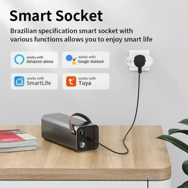 TNCE Brazil Plug 16/20A adapter WIFI/Zigbee socket with Power Monitor Smart Life App control Alexa Google Home Controle vioce - Image 2