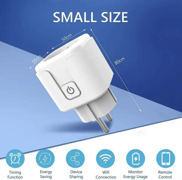 AUBESS 16/20A Smart Socket WiFi Plug EU Power Monitor Timing Function Tuya Smart Home Socket Outlet For Alexa Google Home Yandex - Image 6