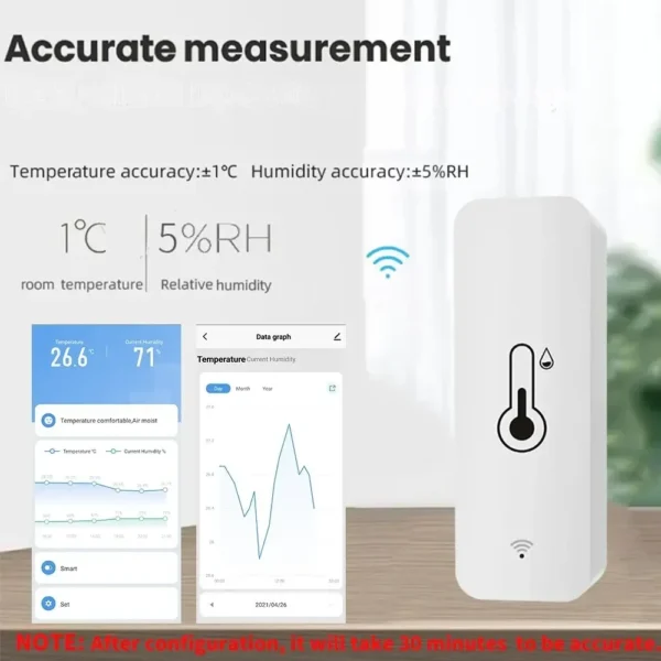 Tuya WiFi Smart Temperature And Humidity Sensor Battery Powered ZigBee Smart Home Security Work With Alexa Google Home - Image 4