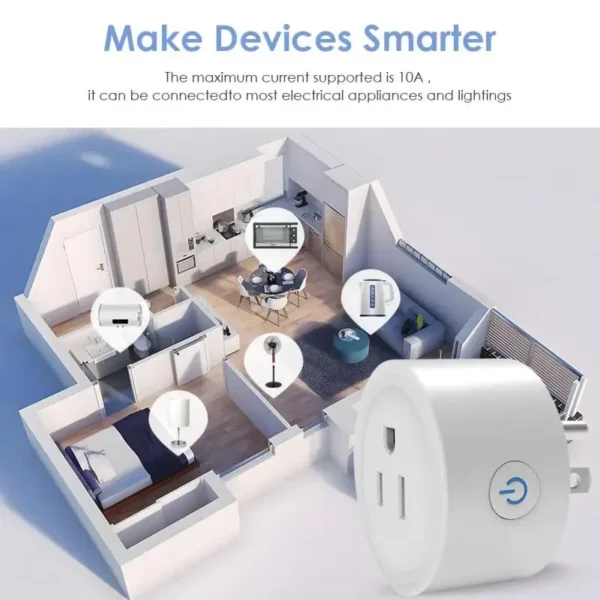 Tuya WiFi Smart Socket US Plug Adaptor Time Setting Voice Control Function Smart Life Remote Control Work With Alexa Google Home - Image 2