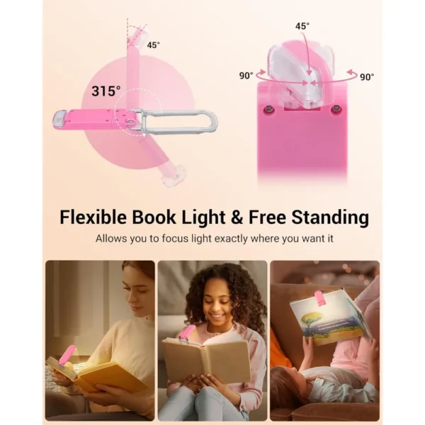 USB Rechargeable Book Reading Light, Warm White, Adjustable Brightness, LED Clip-On Book Light, Perfect for Reading in Bed - Image 4