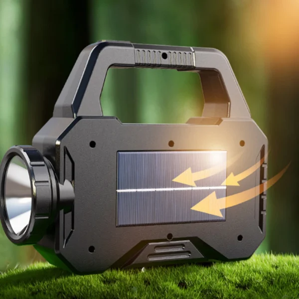 Solar Camping Lantern Long Range Outdoor Camping Searchlight Handheld Spotlight Torch Emergency Light Waterproof COB Hiking Lamp - Image 3