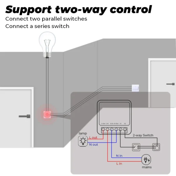 AUBESS Tuya Wifi / Zigbee 16A Mini Smart Switch 1/2/3/4 Gang Support 2-way Control For Smart Life Alexa Google Home Yandex Alice - Image 2