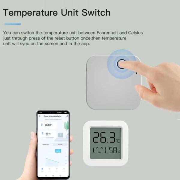 New Tuya WiFi Temperature Humidity Sensor Smart Life Backlight Hygrometer Thermometer Sensor Support Alexa Google Home Assistant - Image 4