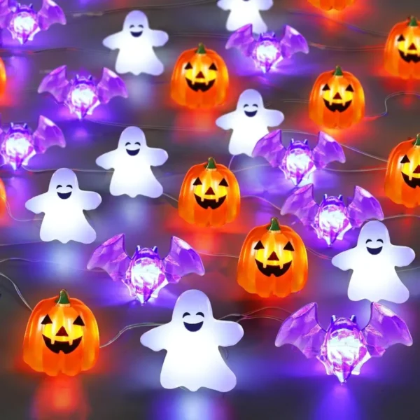 20/30 LED Halloween Copper Wire String Light With Mini Ghost Pumpkin Bat Waterproof Fairy Atmosphere Lamp Battery Operated - Image 5