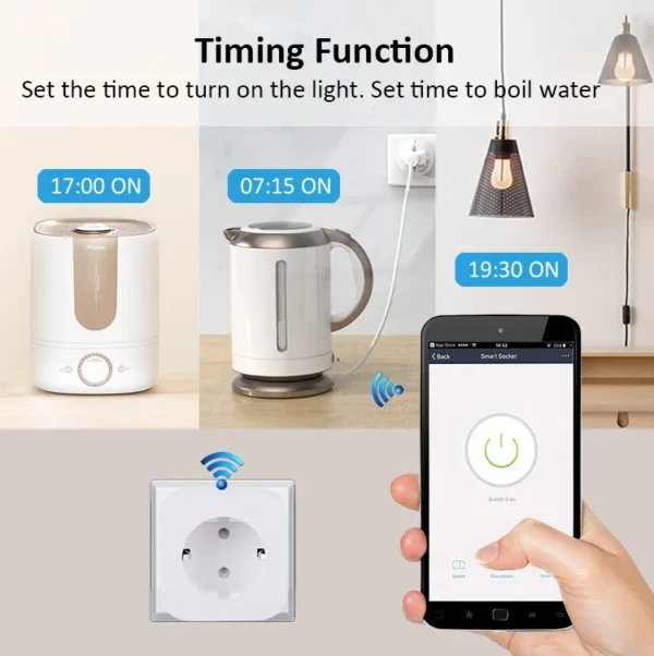 Tuay Smart Socket EU16A/20A Wifi Smart Plug With Power Monitoring Smart Life APP Remote Control Support Google Assistant Alexa - Image 3