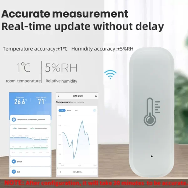 Tuya WiFi Temperature Humidity Sensor Home Connected Thermometer Compatible With Smart Life Alexa Google Assistant - Image 4