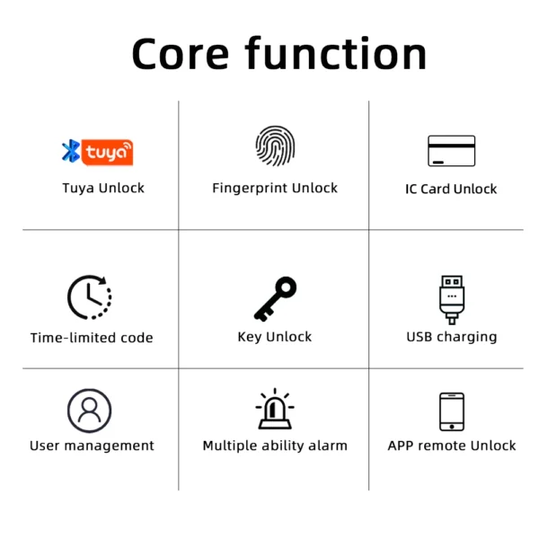 RAYKUBE M5 Tuya BLE Fingerprint Door Lock Digital Electronic Lock with Password/Key/IC Card/ Smartlife/ Tuya APP Unlock - Image 3