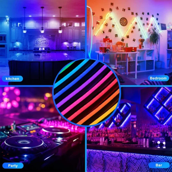 3M 5M RGB Remote Control LED Neon Light USB Flexible Waterproof Neon Light Strip for Party Bedroom Neon Light Decoration Light - Image 2