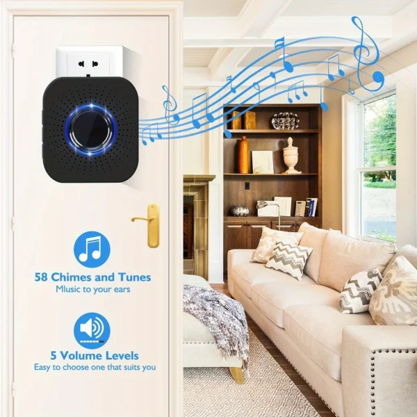 tuya Wireless smart video doorbell, 2.4G WiFi home security camera, 2-way audio, night vision, battery, secure home monitoring - Image 5