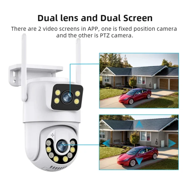 8MP 4K PTZ Wifi Camera Dual Lens Wireless Outdoor Surveillance Camera Ai Human Detect Security IP Camera Auto Tracking iCSee App - Image 4