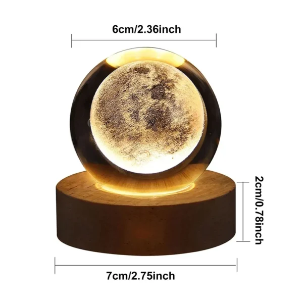 Unique 3D Crystal Ball Lamp with Galaxy and Planetary Projections USB Night Light for Cozy Atmosphere plasma ball - Image 6