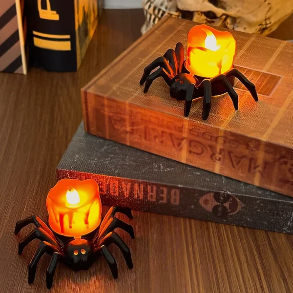 Haunted House Halloween Party Decor Horror Props Halloween Decorations LED Candle Light Plastic Spider Pumpkin Lamp For Home Bar - Image 3