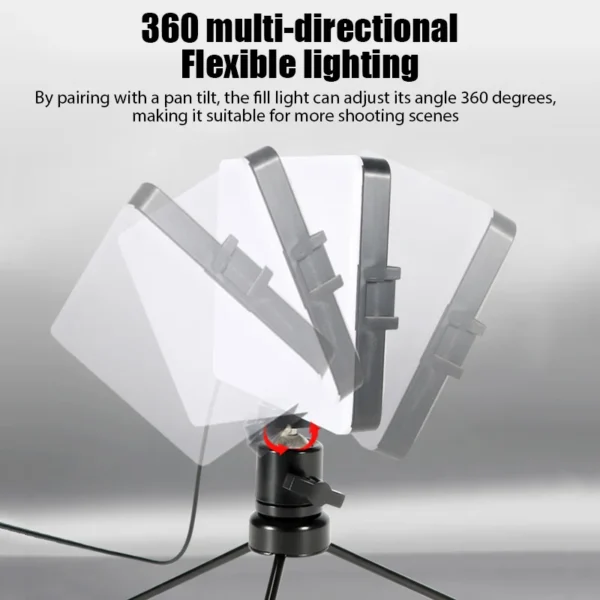 8 Inch Video Led Light Photography Selfie Dimmable Video Fill Light for Photo Studio Live Stream Fill Lamp No Tripod Stand - Image 6