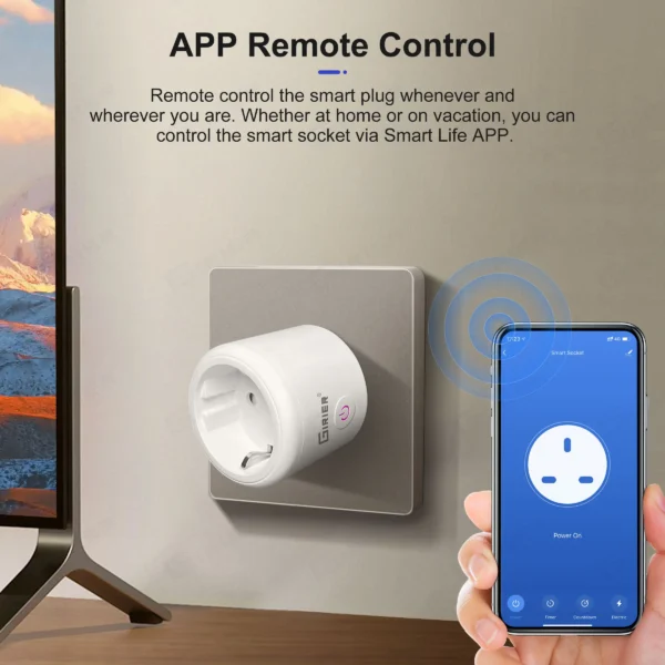 GIRIER Tuya ZigBee Smart Plug 20A Smart Home Outlet Socket EU 4200W with Power Monitor Function Supports Alexa Alice Hey Google - Image 3