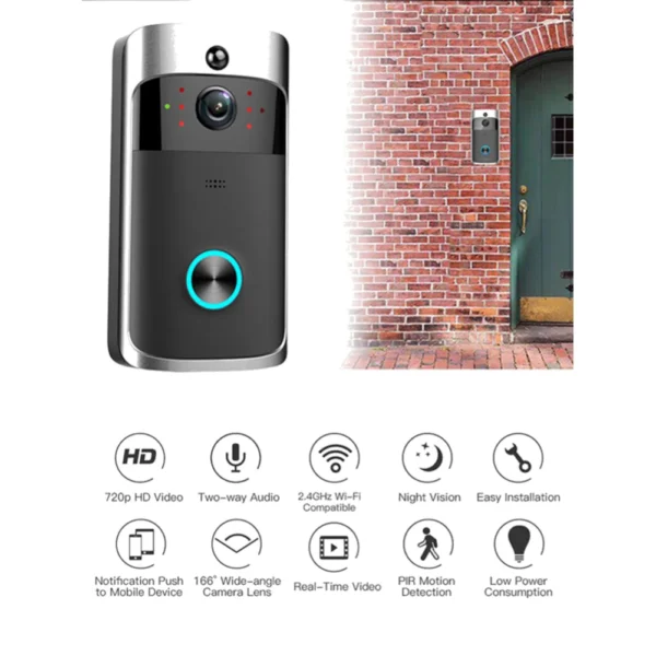 Wireless Doorbell WiFi Outdoor Wide-angle Camera Doorbell Security Door Bell Night Vision Video Intercom Voice Home Monitor - Image 4