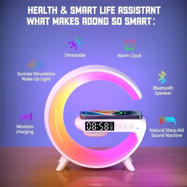 Multifunction Wireless Charger Pad Stand Speaker TF RGB Night Light 15W Fast Charging Station for iPhone Samsung Xiaomi Huawei - Image 3