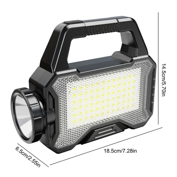 Solar Camping Lantern Long Range Outdoor Camping Searchlight Handheld Spotlight Torch Emergency Light Waterproof COB Hiking Lamp - Image 6