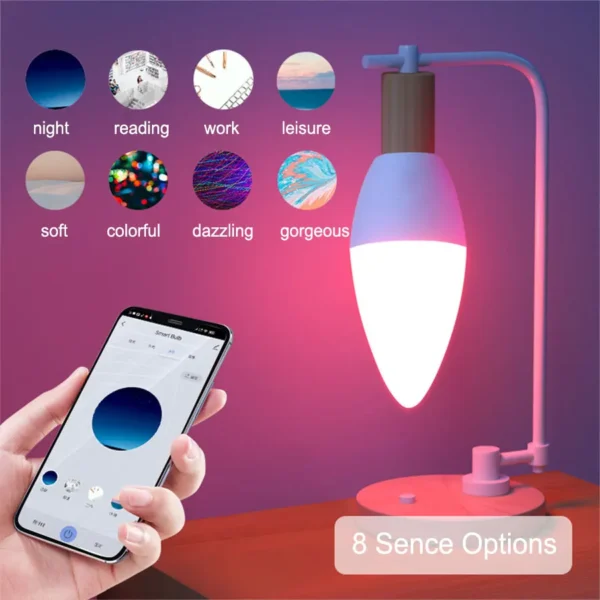 220V 5W 7W 9W Tuya WiFi Smart Bulb E14 candle Light Dimmable RGB Lamp Smart Life APP Alexa Google Assistant Home Voice Control - Image 5