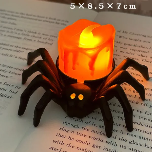 Haunted House Halloween Party Decor Horror Props Halloween Decorations LED Candle Light Plastic Spider Pumpkin Lamp For Home Bar - Image 5