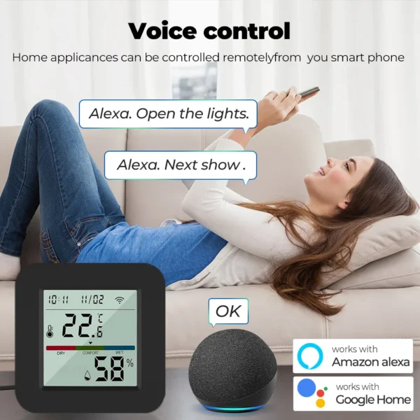 Tuya Smart WiFi Temperature And Humidity Sensor with Universal IR Remote Control Works with Alexa Google Home Smart Life - Image 4