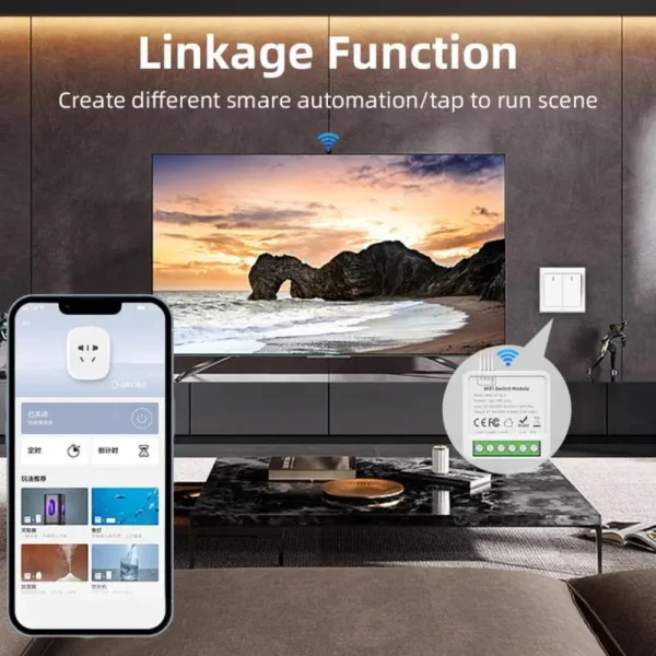 AUBESS Tuya Wifi / Zigbee 16A Mini Smart Switch 1/2/3/4 Gang Support 2-way Control For Smart Life Alexa Google Home Yandex Alice - Image 3