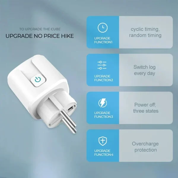 TNCE Tuya WiFi EU Plug 16/20A Wall Socket,Power Monitor,Timer Function,Alexa Google Home Alice Voice remote control,Smart Life - Image 2