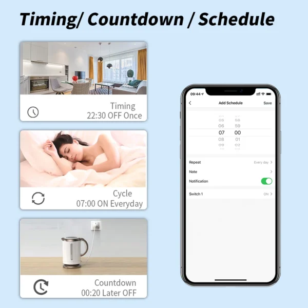 SIXWGH Smart Home Socket WiFi 16A EU Plug Outlet Cozylife Remote Control Timer Power Monitor Support Voice Google Home Alexa - Image 4