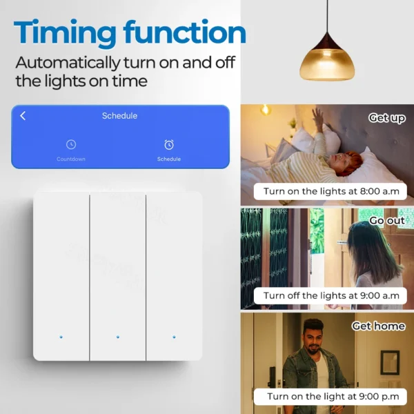 1/2/3gang Tuya EU Zigbee Smart Switch No Neutral Wire Wall Light Switch Push Button Smart Life APP Voice Works with Alexa Google - Image 5