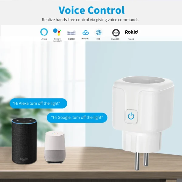 Smart Plug EU 16A/20A AC100-240V Wifi Smart Socket Power Outlet Alexa Google Home Voice Control Tuya Smart Life APP - Image 3