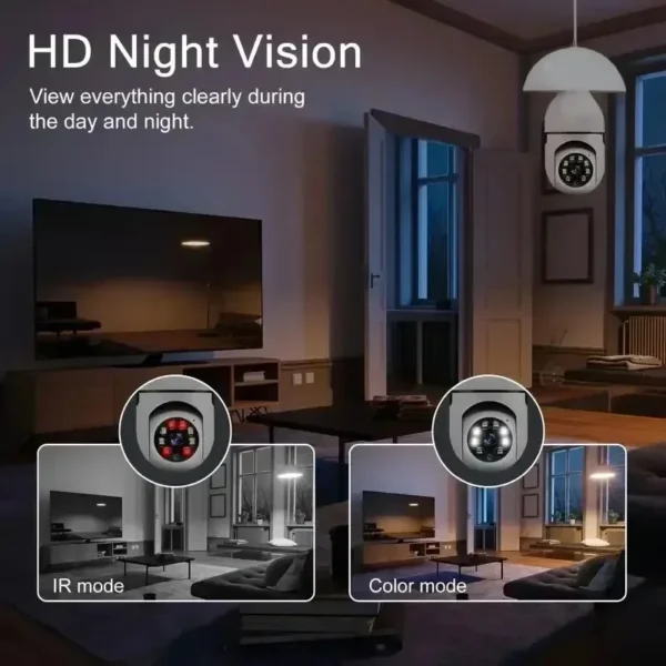 Panoramic bulb camera wireless E27 bulb camera projection 360 degree rotation high-definition night vision full-color - Image 3