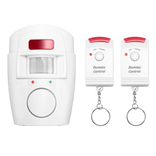 Infrared Motion Sensor Alarm - Burglar Alarm With 2 Remote Controls, Suitable For Home/Garages/Shops