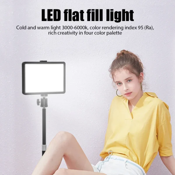 8 Inch Video Led Light Photography Selfie Dimmable Video Fill Light for Photo Studio Live Stream Fill Lamp No Tripod Stand - Image 3