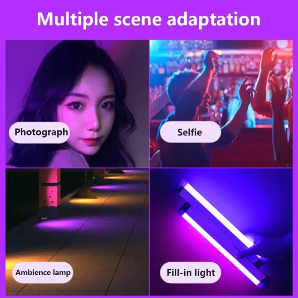 Colorful Tube Light RGB Light 17cm/32cm USB Light Night Light purple Blue Light Stick Room LampHandheld Hanging Fill Light Photo - Image 4