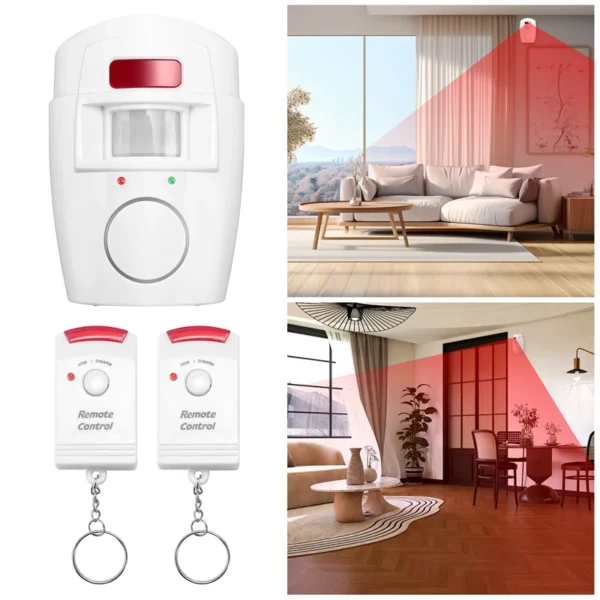 Infrared Motion Sensor Alarm - Burglar Alarm With 2 Remote Controls, Suitable For Home/Garages/Shops - Image 6