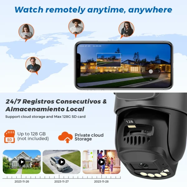 10MP 5K Wifi Surveillance Camera Outdoor 5X Digital Zoom PTZ IP Camera Dual Lens Dual Screens 2.4G/5G Auto Tracking Security CAM - Image 6